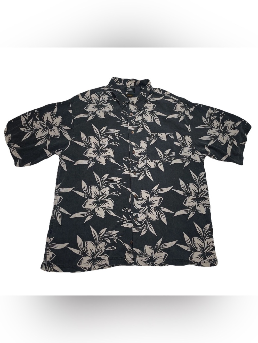 Haggar 100% Silk Mens Floral Button Up Hawaiian Shirt Size XXL 2XL Vacation